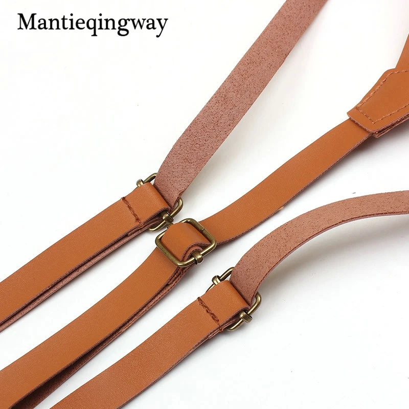 Mantieqingway 1.5 см узкие Подтяжки для женщин для Для женщин эластичные Подтяжки для женщин мужские кожаные регулируемые подтяжки пояса