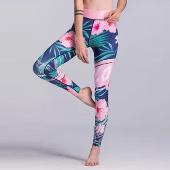 

Floral Print Patchwork Women Leggings Harajuku Athleisure Fitness Clothing Elastic Sporting Leggings Fashion Women Pants