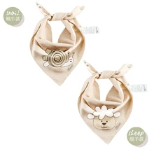 Y157 Новорожденные треугольные повязки двойной слой органического цветной хлопок слюнявчик нагрудник не содержат флуоресцентных агентов