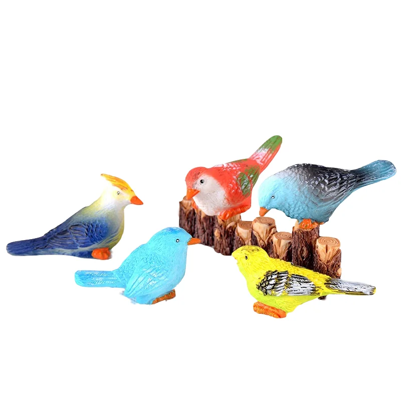 

Traditional Chinese Handicraft Creative Mini Resin Coloured Birds and Small Animals 5PCS Action & Toy Figures