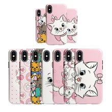 Милый розовый мягкий силиконовый чехол для телефона Marie Cat для iphone 6, 6s, 6 s, 7, 8 plus, чехол с героями мультфильмов для iphone X, XR, XS, MAX, чехол