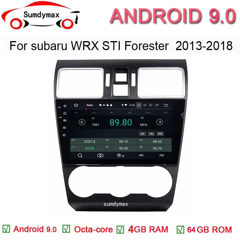 Flash Deal 9 inch 4GB RAM Android 9.0 Octa Core 1024*600 Car GPS Radio Fit Subaru WRX sti xv 2014-2017 Car DVD Player Navigation GPS Radio 0