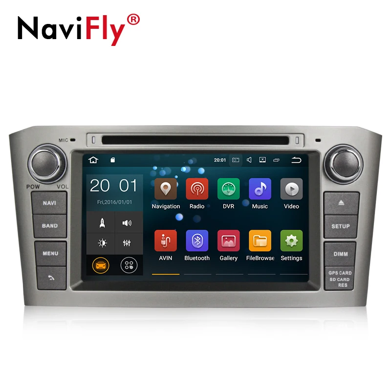 Clearance NaviFly PX3 2G RAM 7"2 din Android 7.1.1 car radio dvd player for Toyota Avensis t27 2003-2008 WIFI BT RDS GPS 1