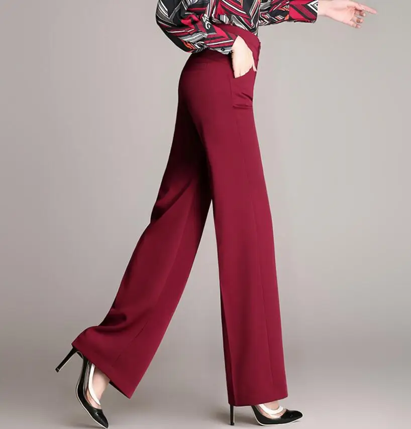 Весна Женская Мода ПР клеш Высокая Талия Широкие брюки рабочая одежда Широкие Брюки Большие размеры s1718