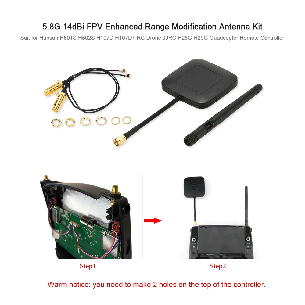 5.8G 14dBi Enhanced Range Modification Antenna Kit for Hubsan H501S