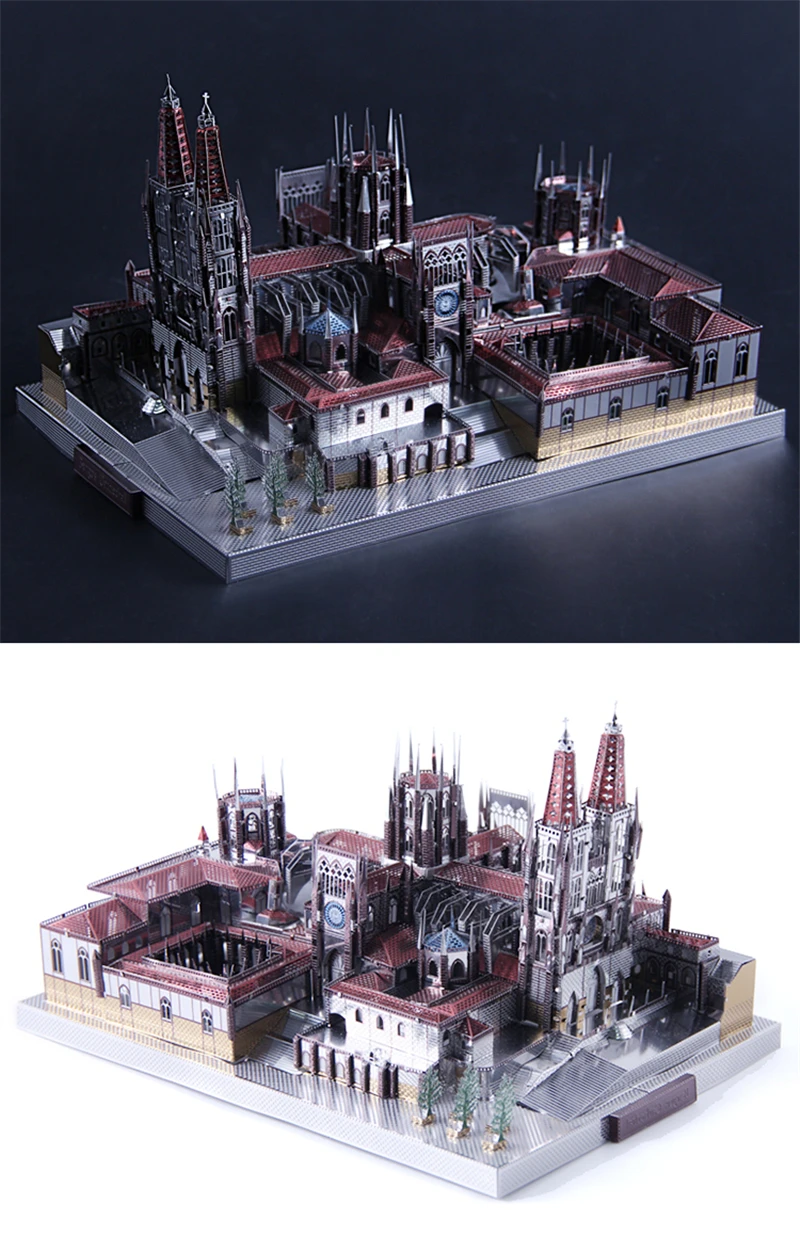 Microworld 3D металлическая головоломка Burgos Cathedral испанская Архитектура DIY Сборные модели наборы для взрослых образование Коллекция игрушек Декор