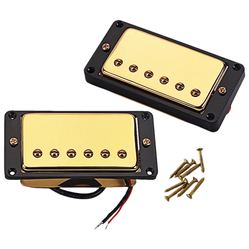 2 Pieces Double Coil Neck Bridge Pickup for LP Electric Guitar 50/52mm