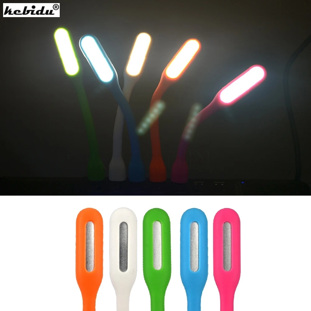 

kebidu Flexible 5V 1.2W Mini USB LED Light with USB For Xiaomi Power bank Notebook Portable LED Lamp USB table lights Gadget
