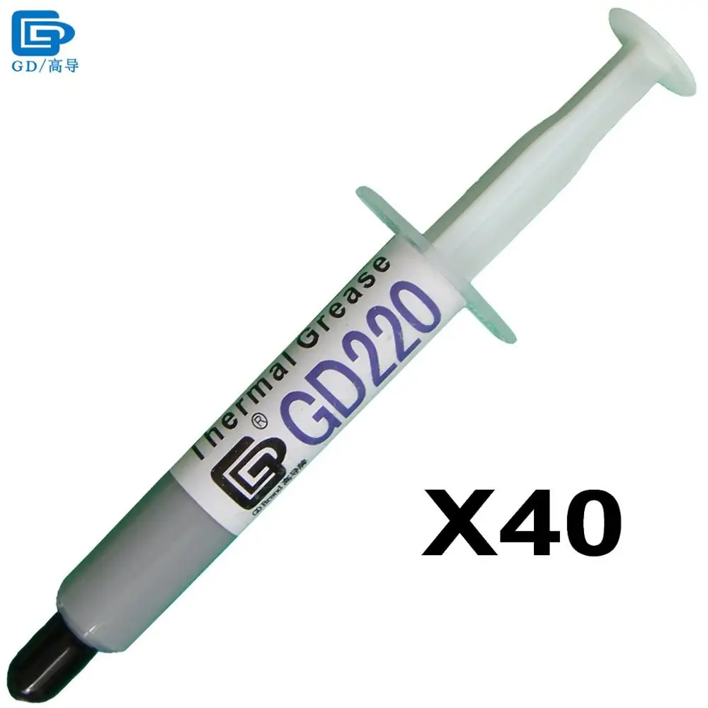 

GD Brand Thermal Conductive Paste Grease Silicone GD220 Heat Sink Compound Plaster 40 Pieces Net Weight 3 Grams Gray For CPU SY3