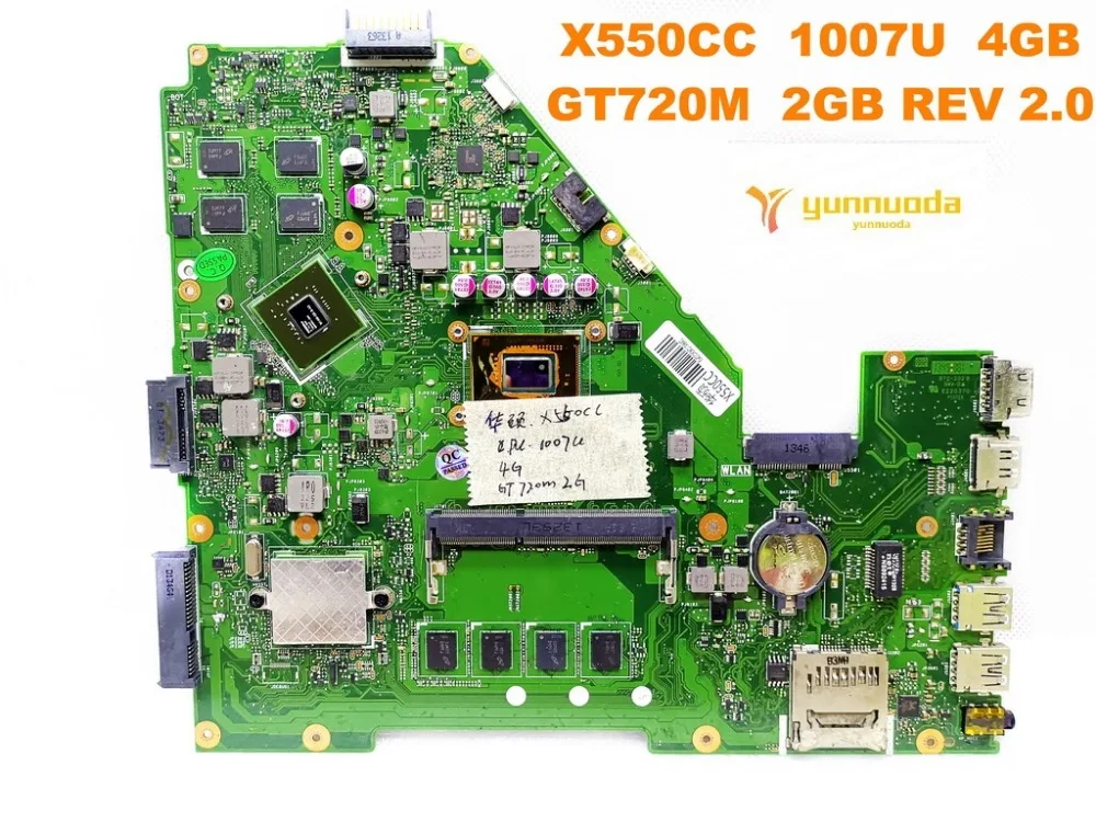  Original for ASUS X550CC laptop motherboard X550CC 1007U 4GB GT720M 2GB REV 2.0 tested good free sh