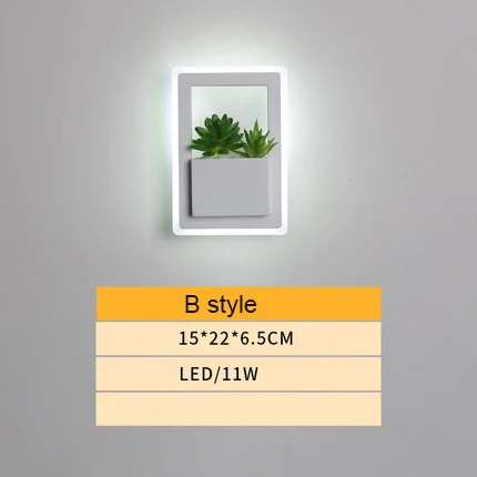 Современный светодиодный настенный светильник для гостиной, спальни, прикроватный светильник для коридора, прохода для балкона для одежды, декоративная художественная настенная лампа для растений - Цвет абажура: Черный