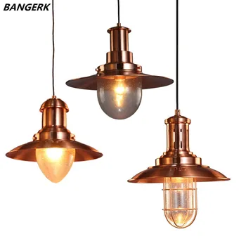 

Industrial Vintage LED Pendant Light Iron Glass Lampshade Hanging Lamp Pendant Lighting Loft Deco Antique Lights Luminaire