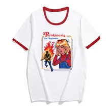 Camiseta de manga corta con estampado de talla grande Harajuku de cómic americano a la moda de verano divertida de algodón para mujer de Let Summon Demons