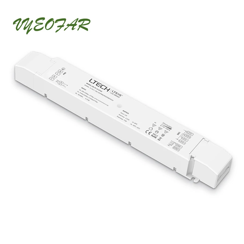 

LTECH Led Dimming Driver;CV Power driver;AC200-240V Input;100W 24V DC 4.17A Output 0-10V 1-10V Push Dim PWM RX Led Power Driver