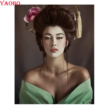 

Full Square Round Diamond painting Japanese geisha woman Cross stitch,DIY 3D Diamond Embroidery Sale Unfinished decoration