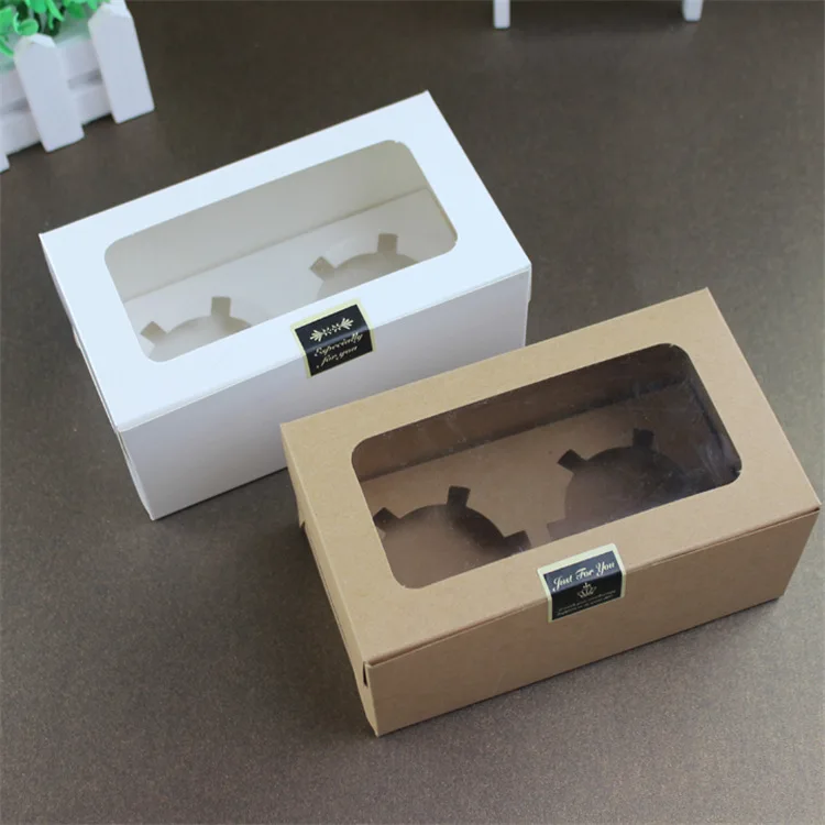 20pcs White kraft Simple Cup cake Candy Gift Box Party Supplies Merry Christmas Present Box Decoration Candy Stick Gifts