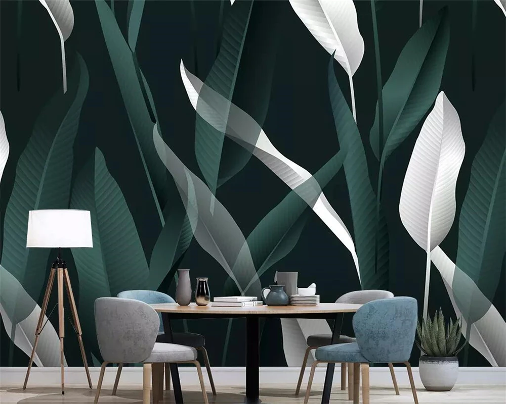 Beibehang пользовательские обои ручная роспись скандинавские минималистичные тропические листья ТВ фон стены украшения дома фрески 3d обои