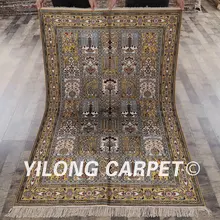 YILONG 4'x6' ковер тавризский Шелковый четырехсезонная спальня ручной работы Изысканные турецкие шелковые коврики(YHW963B4x6