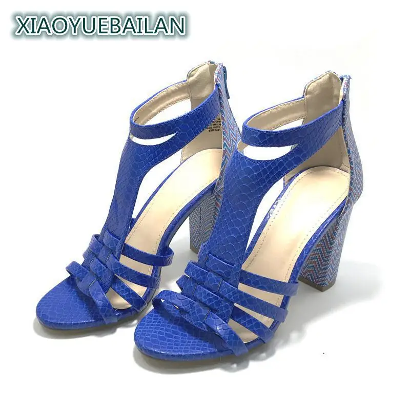 

Italy Designers 2018 New Summer Fashion Sexy High-heeled Sandals Female Fish Mouth Snakeskin Pattern Elegant Banquet Shoes