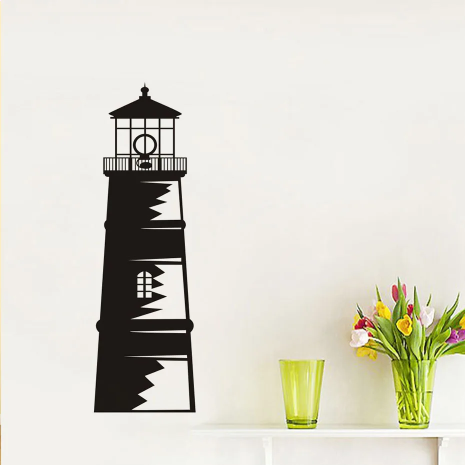 Graffiti Style Lighthouse Wall Stickers Nautical Ocean Home Decor