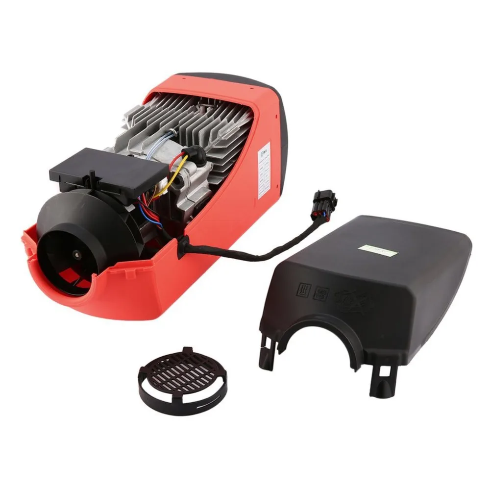 

12V 3KW Parking Diesel Air Heater Single-hole Switch with Muffler Universal For Tank Vent Duct Thermostat Digital Switch Black