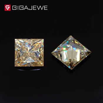 

GIGAJEWE Yellow Color princess cut 9*9mm moissanites stone for engagement