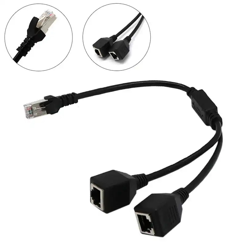 Горячая Распродажа RJ45 Ethernet Y сплиттер Кабель адаптер от 1 до 2 портов шнур для CAT 5/CAT