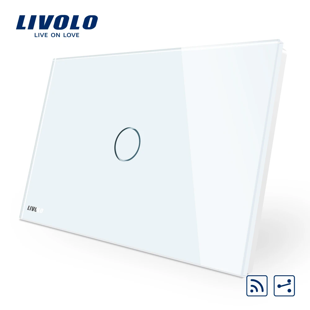 Manufacturer Livolo Ivory Crystal Glass Panel Smart Switc US AU Standard C901SR 11 2 Way Wireless