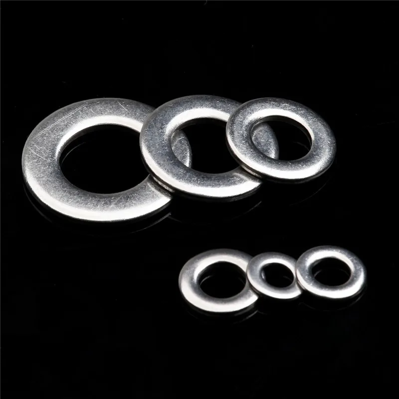 395PCS 6 Sizes Stainless Steel Washer Gasket Set Flat Ring Seal M4-M12 for Truck Vehicle Car Durable Washers Lock Fasteners Kit