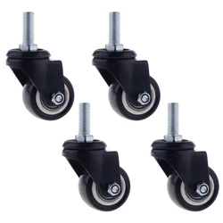Roue pivotante en caoutchouc M10, 1.5 pouces, 4 pièces, remplacement universel 
