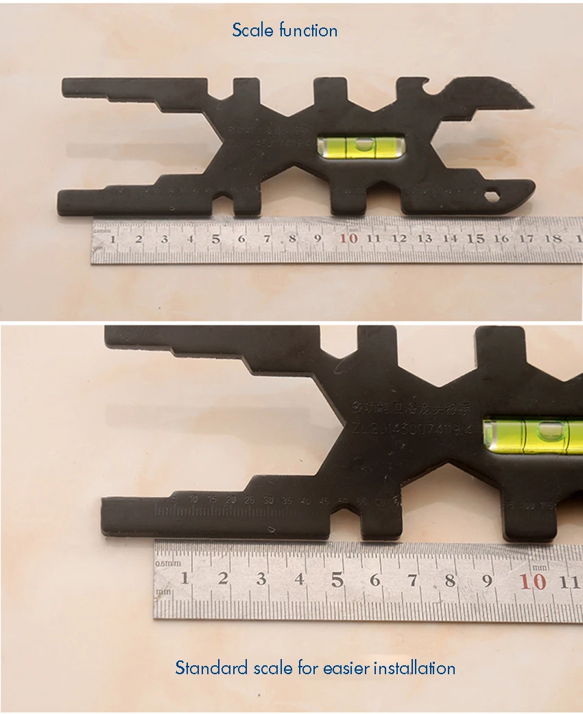 Многофункциональный кран и раковина монтажный ключ ванная комната/кухня сантехника Bubbler открывалка для бутылок в форме гаечного ключа, масштаб, уровень функции