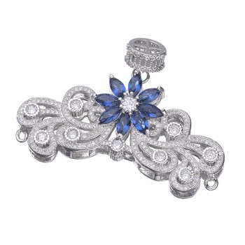

Jewelry findings components Micro Pave Zircon Crown Connector Pendant Accessories For Women Tassel pearls Necklace DIY Making