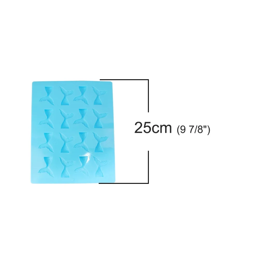 Doreenbeads силиконовые полимерная форма для изготовления ювелирных изделий инструменты интимные аксессуары хвост русалки синий 25 см (9 7/8 ") x 20 (7