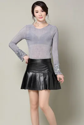 

MESHARE New Fashion Real Sheep Leather Skirt O9