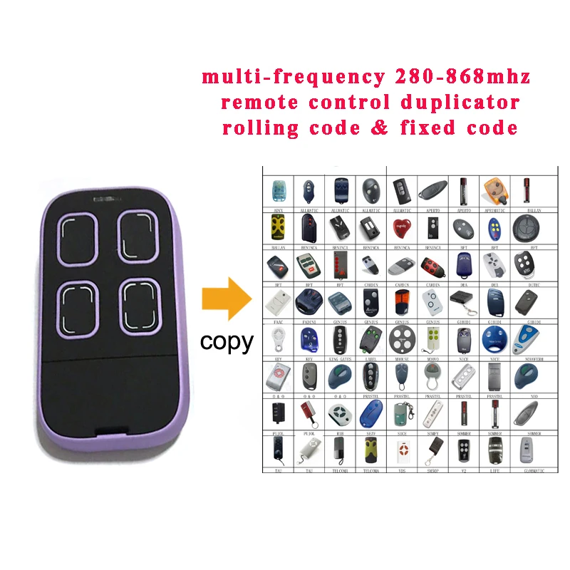 

50pcs multi frequency rolling code remote transmitter universal copy fob 280mhz-868mhz free shipping