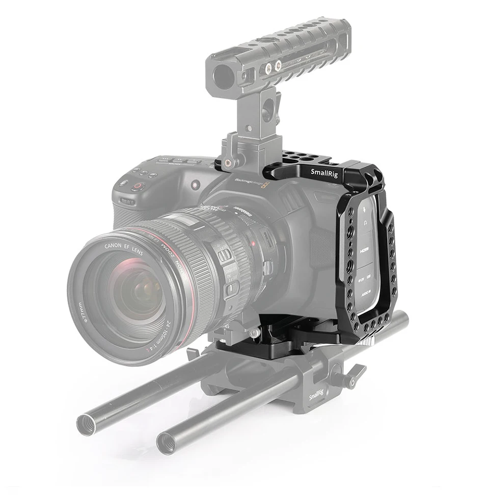 SmallRig BMPCC 4K быстросъемная клетка для камеры, половинная клетка для карманного кинокамеры Blackmagic, 4 K/6 K W/Manfrotto 501PL plate