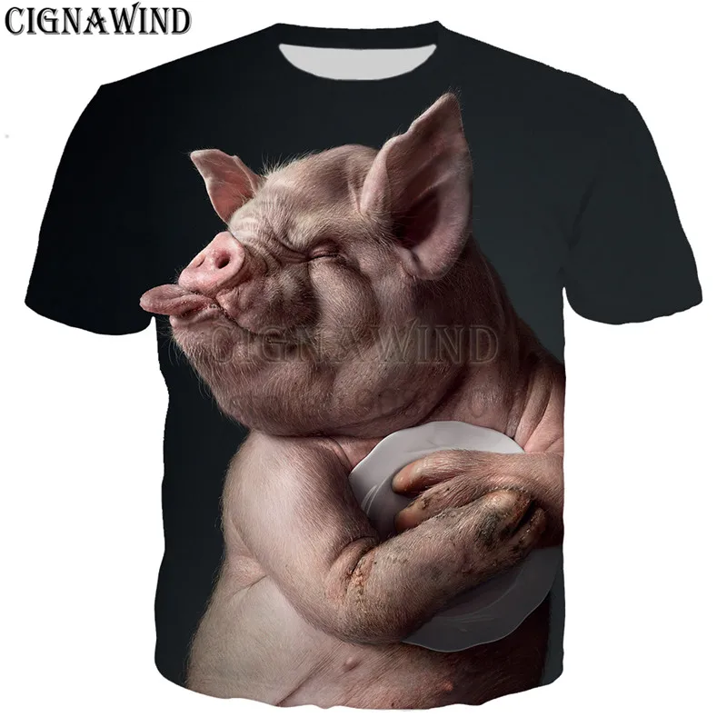 

New arrive popular Novelty animal pig dog cow series t shirt men women 3D print harajuku style t shirt /hoodies summer tops