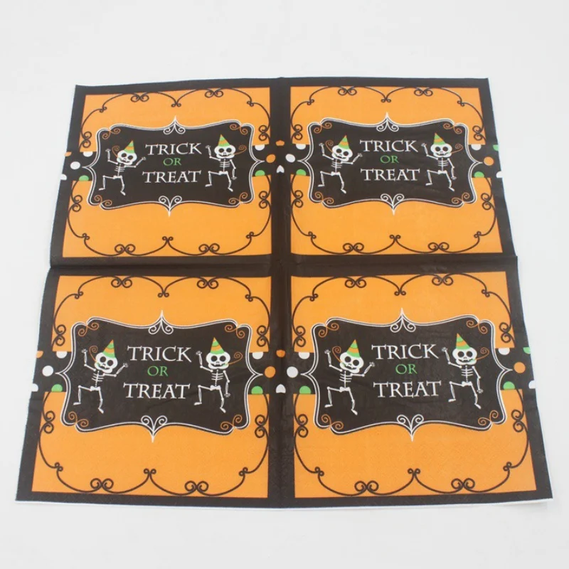 20 шт. бумажные салфетки на Хэллоуин Бумажные Салфетки элегантная ткань винтажное полотенце для обеденных вечеринок и страшные фильмы ночи