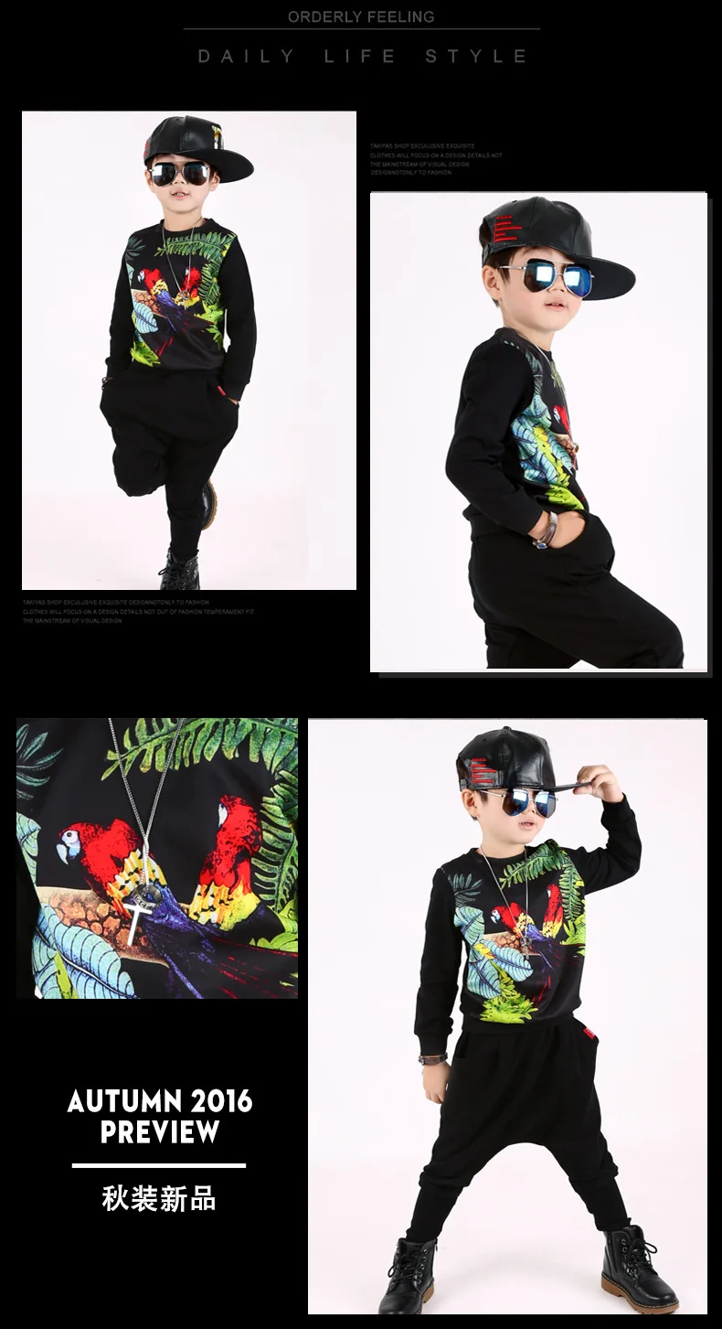 Новый осенний детский костюм для мальчиков 2016 новый детский комплект одежды с длинными рукавами из 2 предметов для мальчиков и девочек