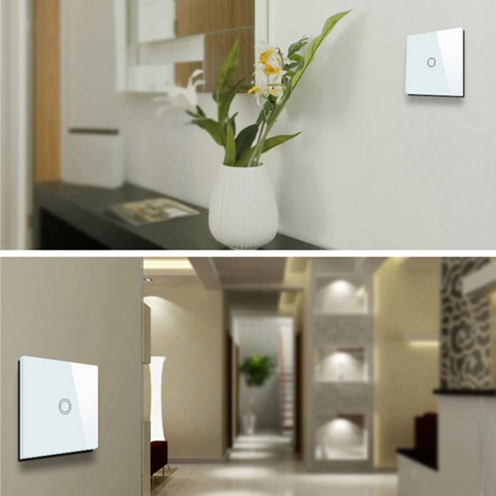 Geeklink Smart Home WiFi Switch Wall Light Touch Feedback Panel US 1 Gang APP Voice Remote Control Work for Alexa Google