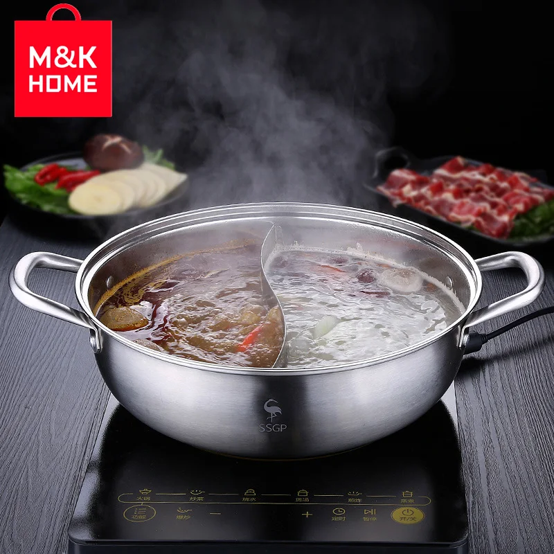 

M&K HOME Kitchen Utensils Tools Cookware Germany Quality Double Pot Hot Pot Induction Cooker 304 Stainless Steel Thick Suitable