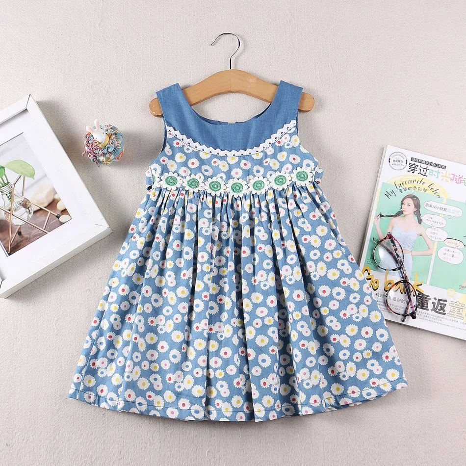 Summer Wear New Pattern Fashion Sleeveless Dress toddler girls flower dress cotton dress kids
