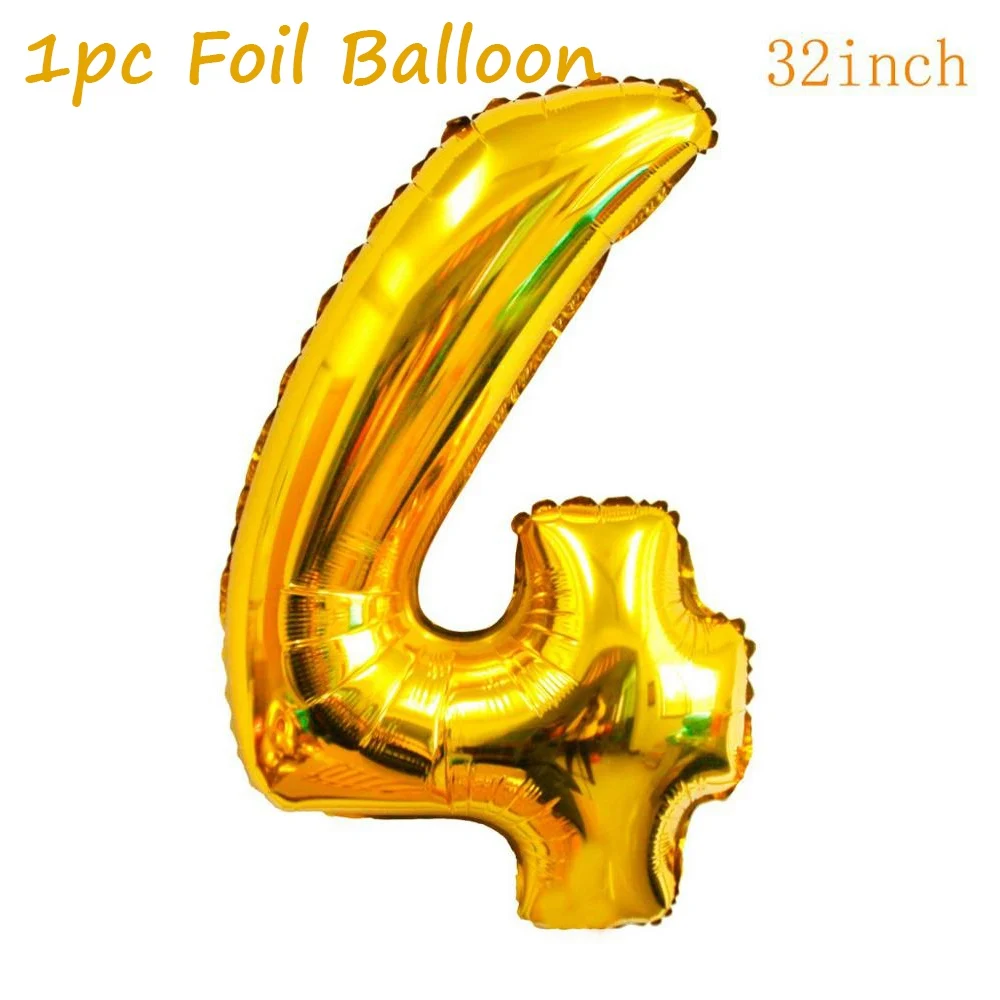 QIFU 10 шт. 12 дюймов воздушные шары на день рождения 30 40 50 украшения для дня рождения для взрослых детей Гелиевый шар фольга, латекс, балон - Цвет: Number 4 balloon