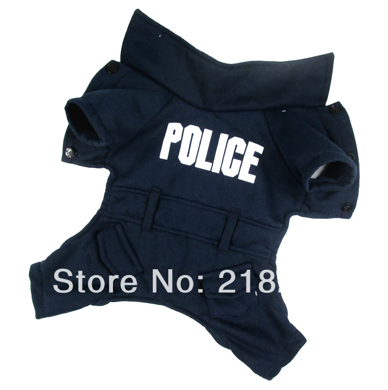

New Cute Dark blue English police Pet Dogs Coat Free Shipping By china post Dogs clothes