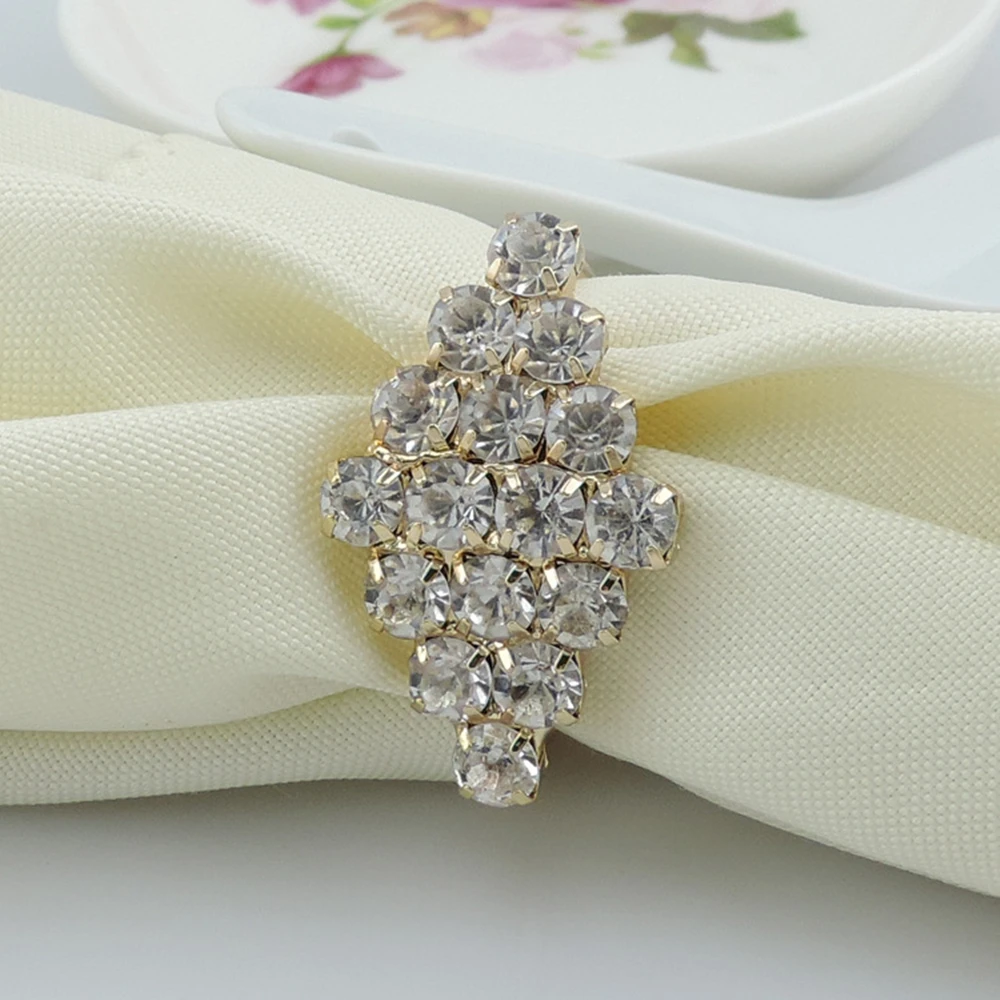6pcs/lot Crystal Diamond Napkin Ring Upscale Hotel Napkin Ring Wedding