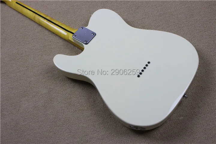 Горячая Распродажа tele guitar электрическая гитара кремового белого цвета черного