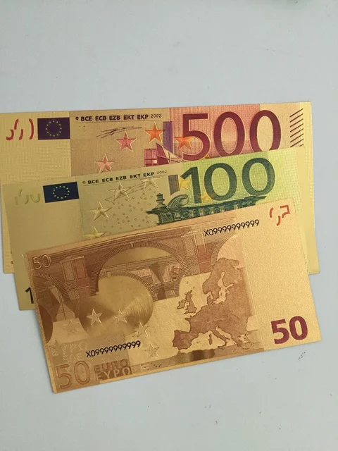 Pedido variado 30/lote 50 100 500 Euro Bank note 24k billete de hoja de oro colección europea dinero falso billetes de hoja de oro Euro Pedido variado 30/lote 50 100 500 Euro Bank note 24k billete de hoja de oro colección europea dinero falso billetes de hoja de oro Euro