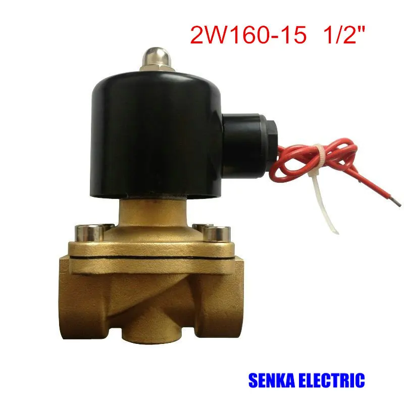 

2W160-15 1/2" NC Pnumetic Water Valve Closed Solenoid Valve Oil Air Solenoid Valve DC12V/DC24V/AC110V/AC220V/AC380V