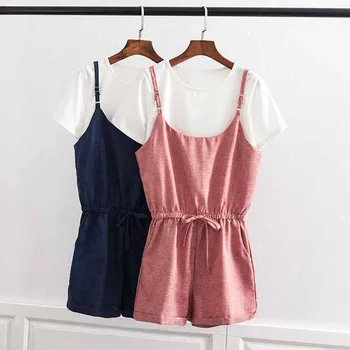 

Plus Size 2019 Summer Women Two-Piece Set Loose Short Sleeve T-Shirts Jumpsuit Set Casual Short Playsuits Set