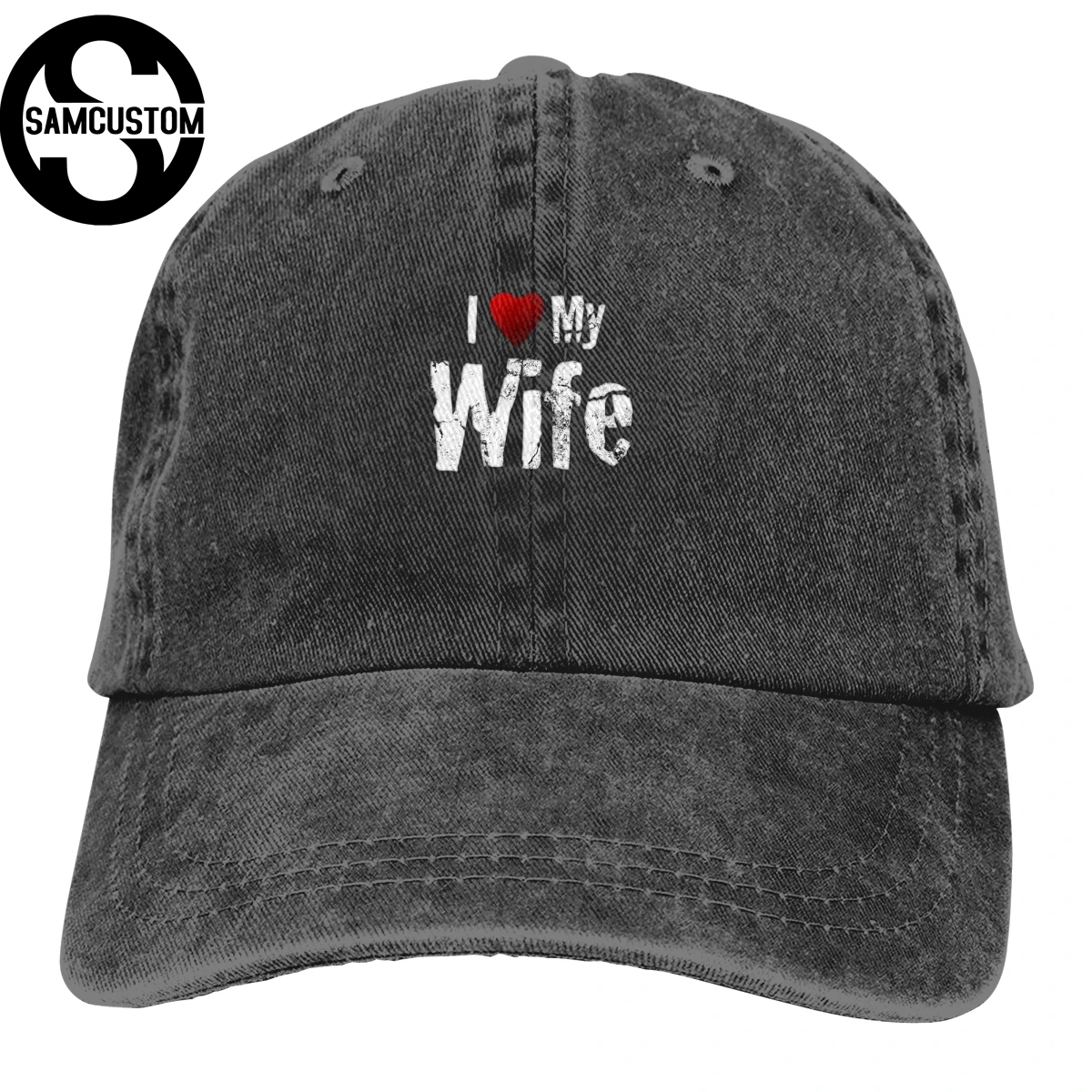 SAMCUSTOM I Love My Wife 3D Творческая личность промывают джинсовые шапки осень лето для мужчин женщин Гольф Солнцезащитный Крем Хоккей шапки